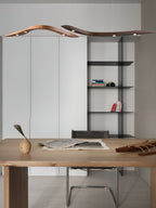 Waveform Sculptural Wood LED Pendant Light - product view 15