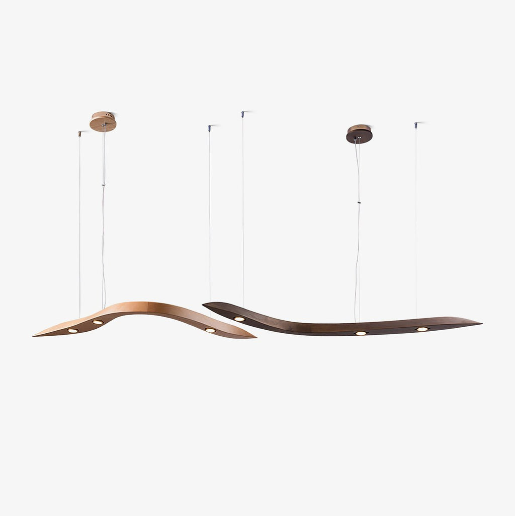 Waveform Sculptural Wood LED Pendant Light - product view 24