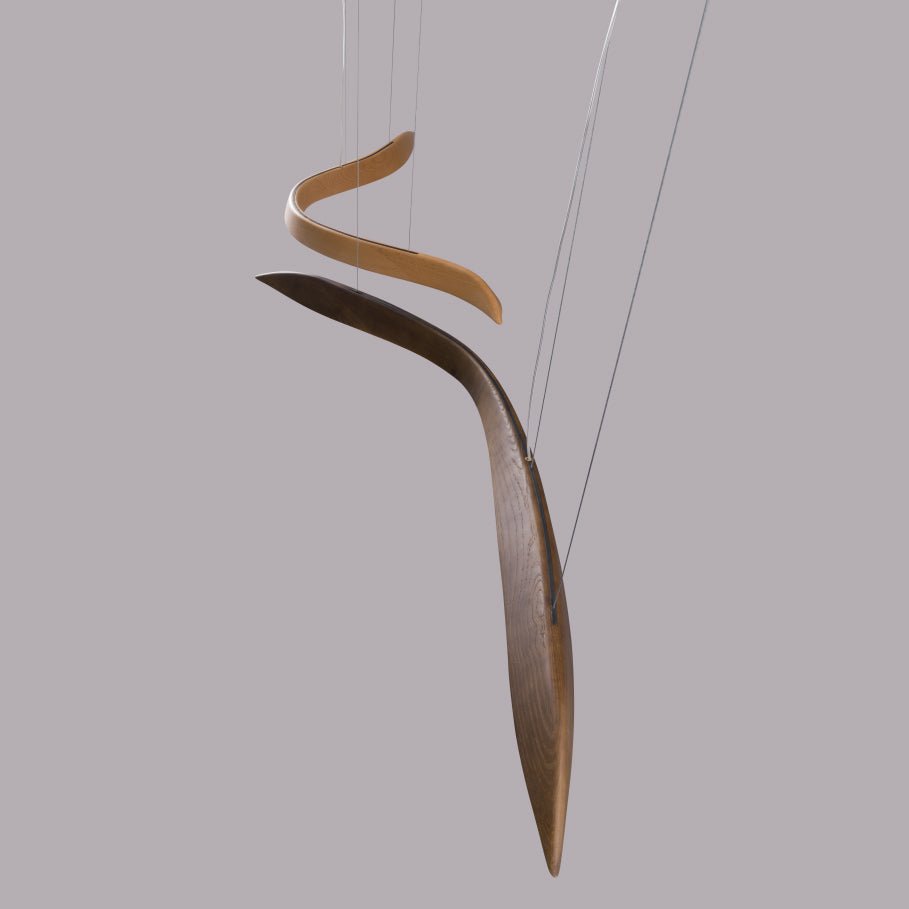 Waveform Sculptural Wood LED Pendant Light - product view 25