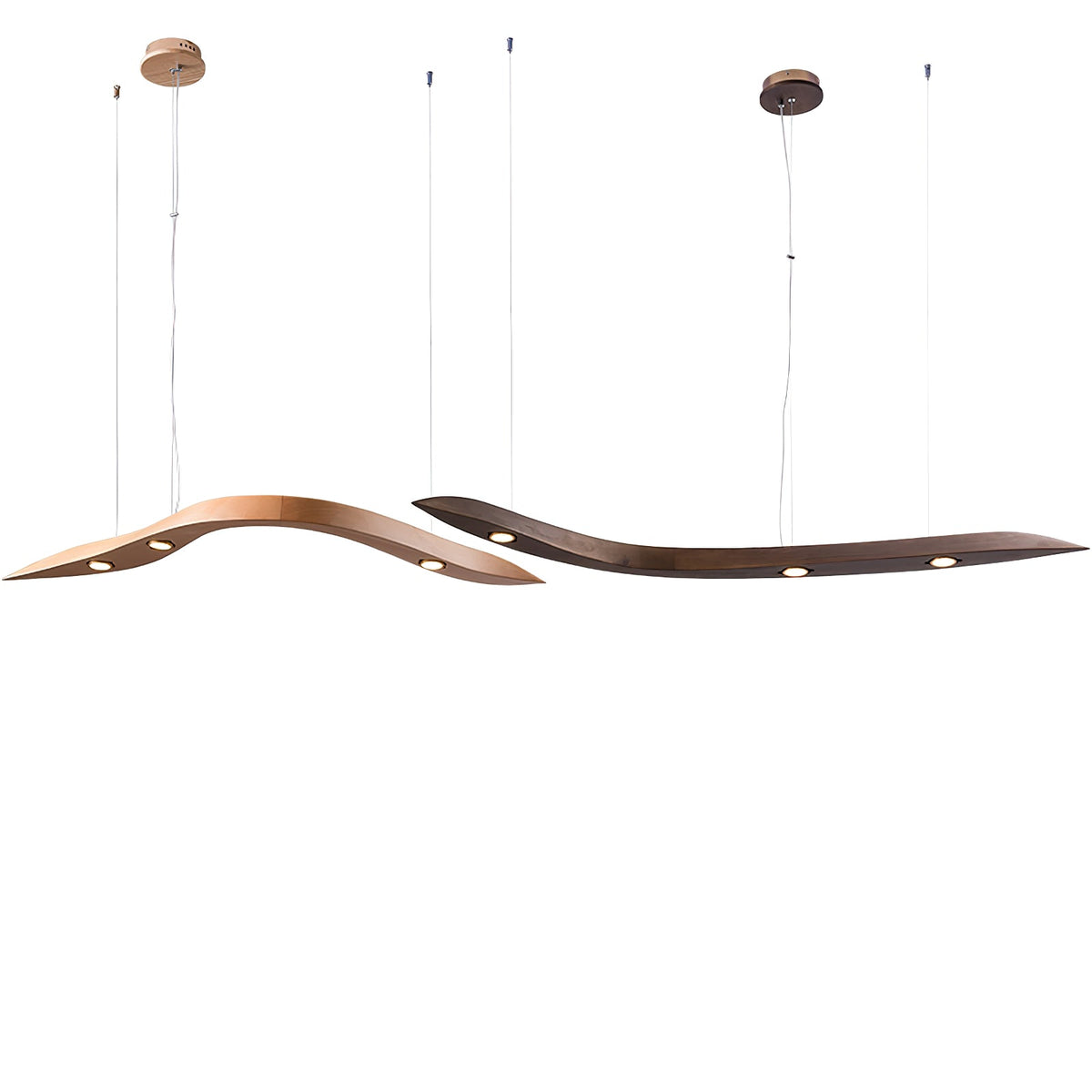 Waveform Sculptural Wood LED Pendant Light - product view 29
