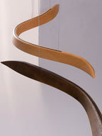 Waveform Sculptural Wood LED Pendant Light - product view 30