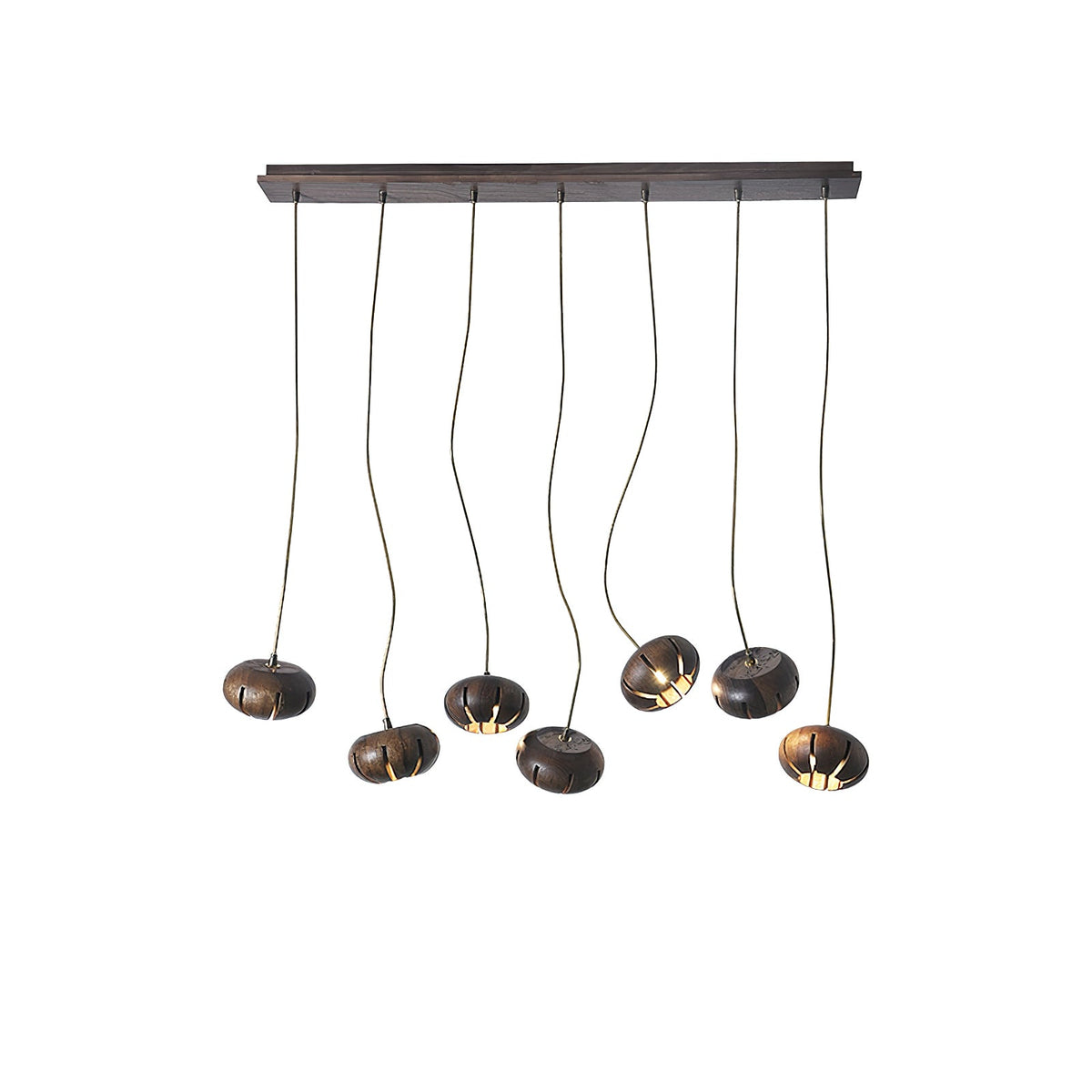Wood Pumpkin Cluster Chandelier — product and interior detail 19