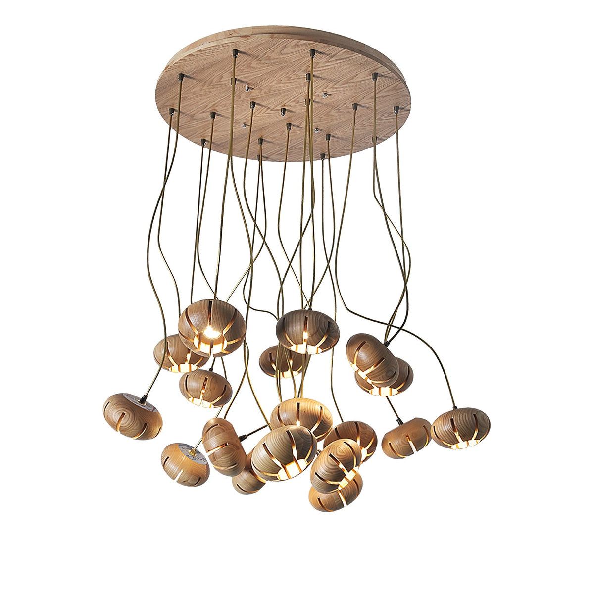 Wood Pumpkin Cluster Chandelier — product and interior detail 20