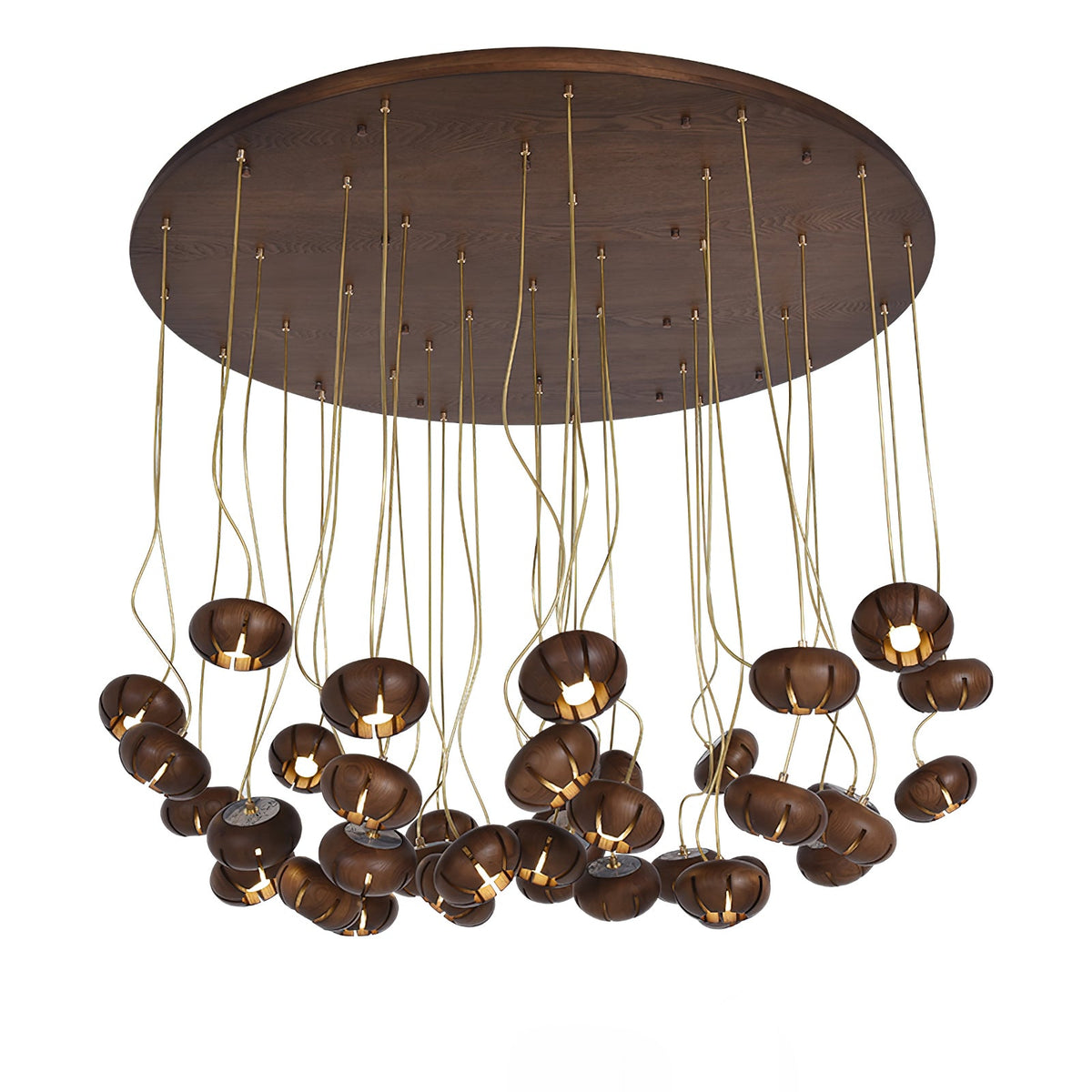 Wood Pumpkin Cluster Chandelier — product and interior detail 22