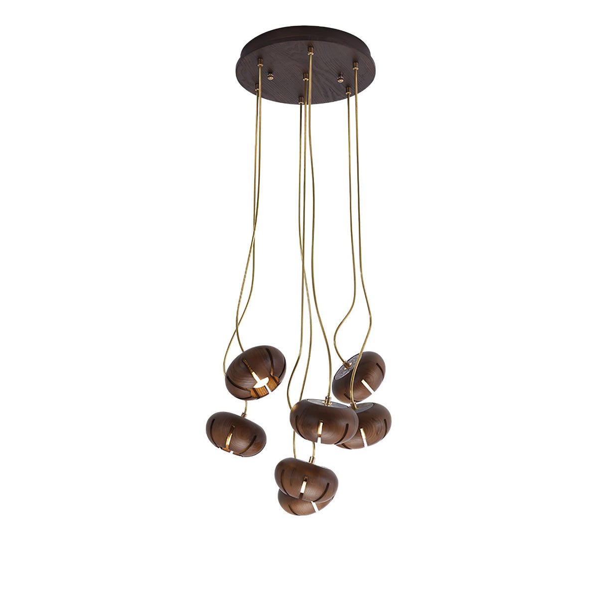 Wood Pumpkin Cluster Chandelier — product and interior detail 24
