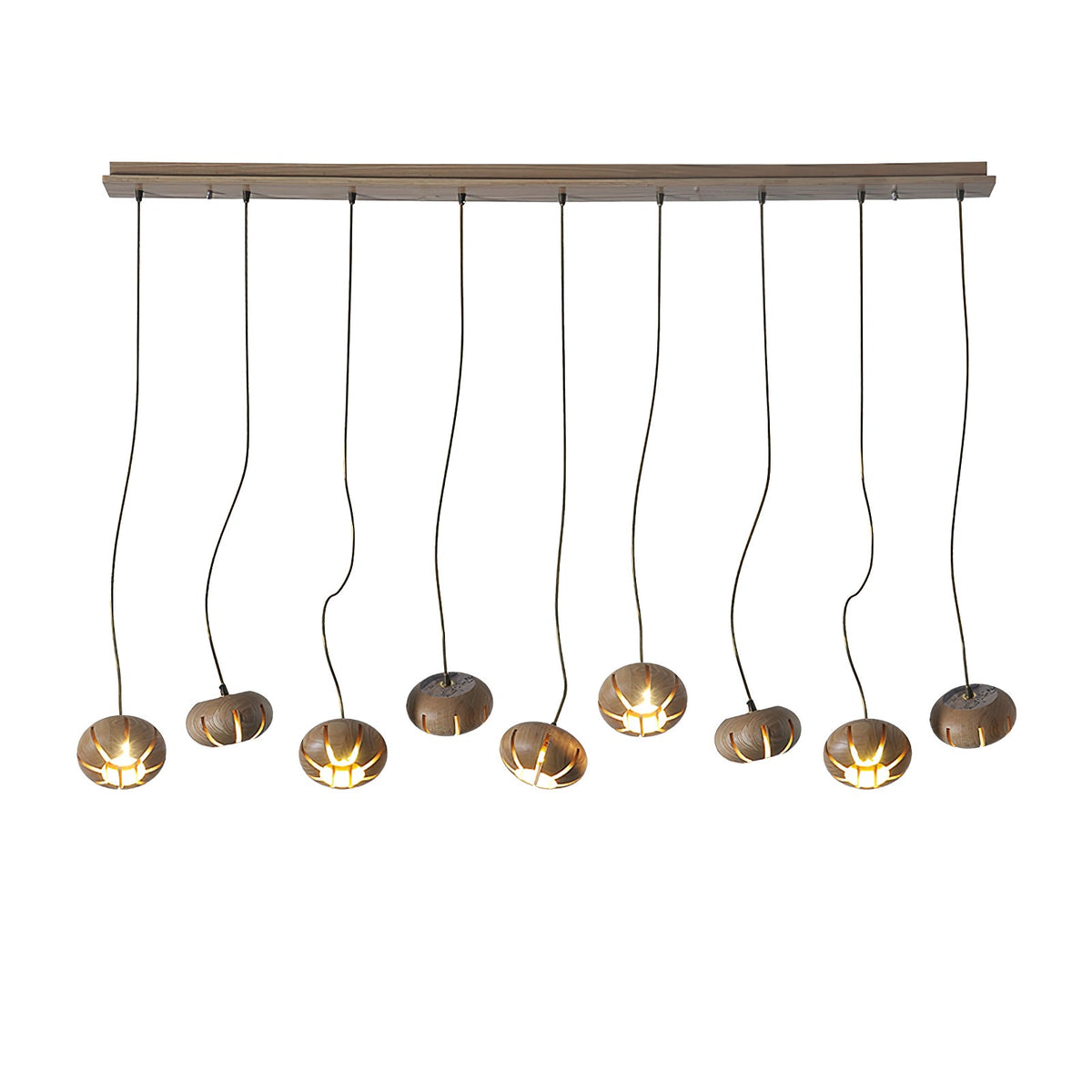 Wood Pumpkin Cluster Chandelier — product and interior detail 26