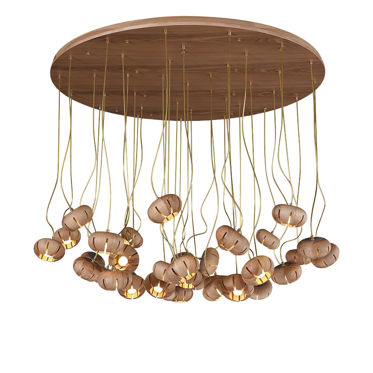 Wood Pumpkin Cluster Chandelier — product and interior detail 28