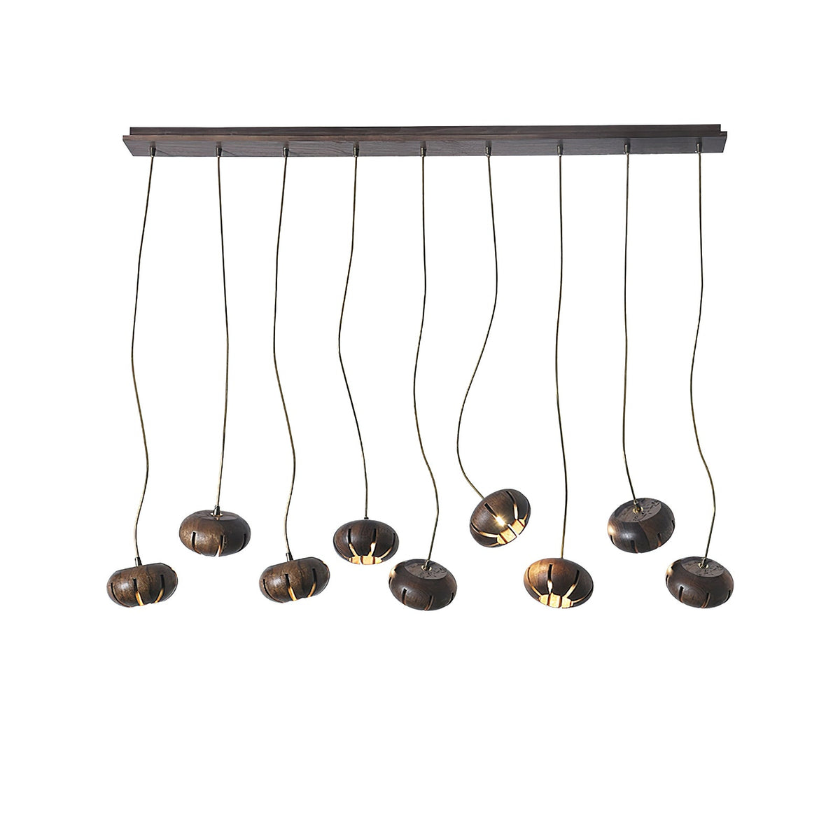 Wood Pumpkin Cluster Chandelier — product and interior detail 30