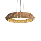 Wooden Patchwork Ring Chandelier — product and interior detail 9