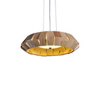 Wooden Patchwork Ring Chandelier — product and interior detail 11