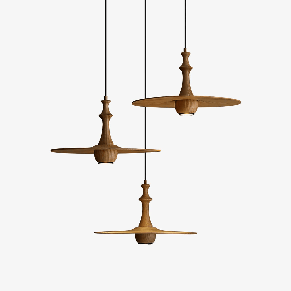 Wooden Spin Pendant Light — product view