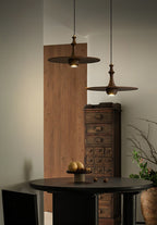Wooden Spin Pendant Light — product and interior detail 12