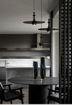 Wooden Spin Pendant Light — product and interior detail 14