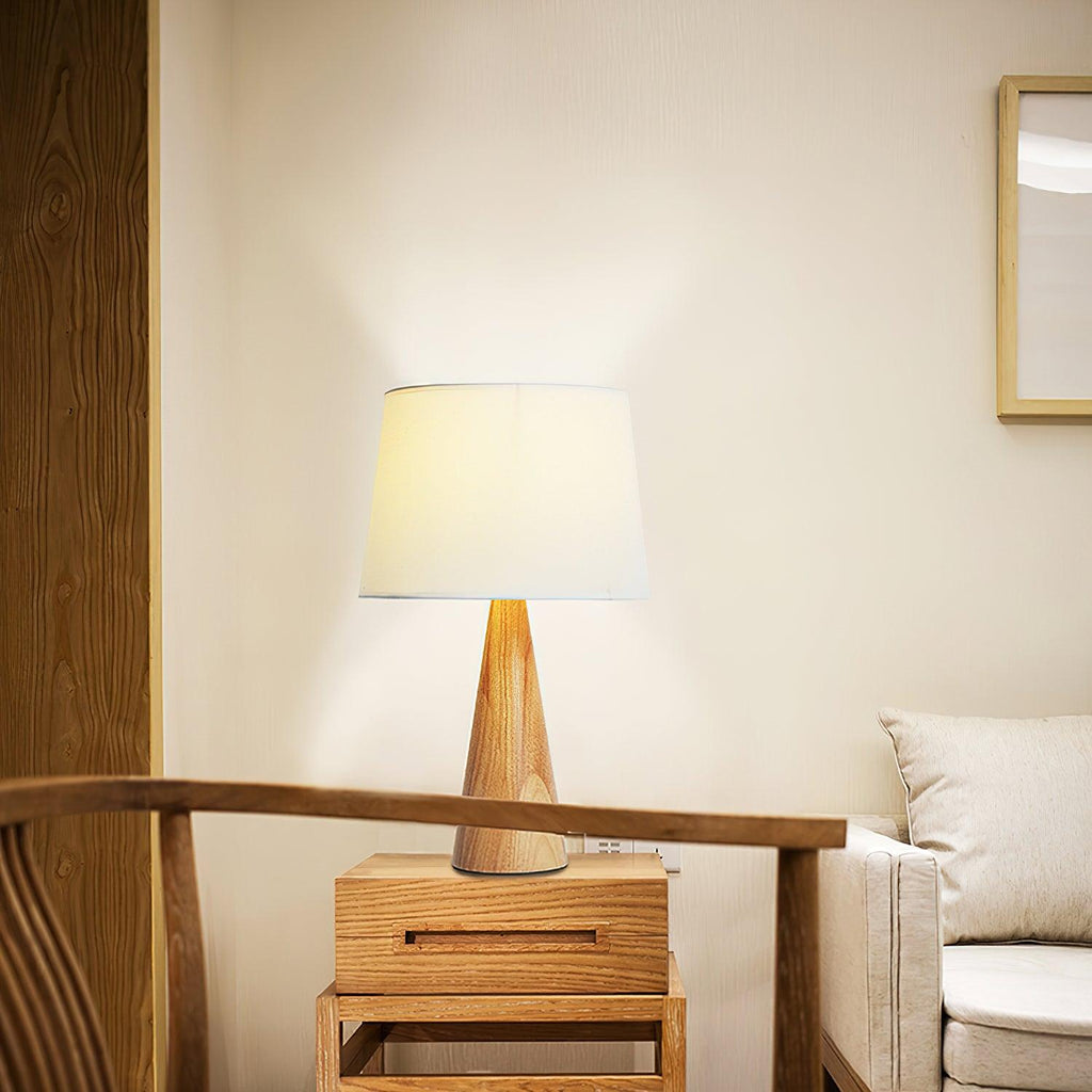 Wooden Vase Fabric Shade Table Lamp — design and interior detail 4