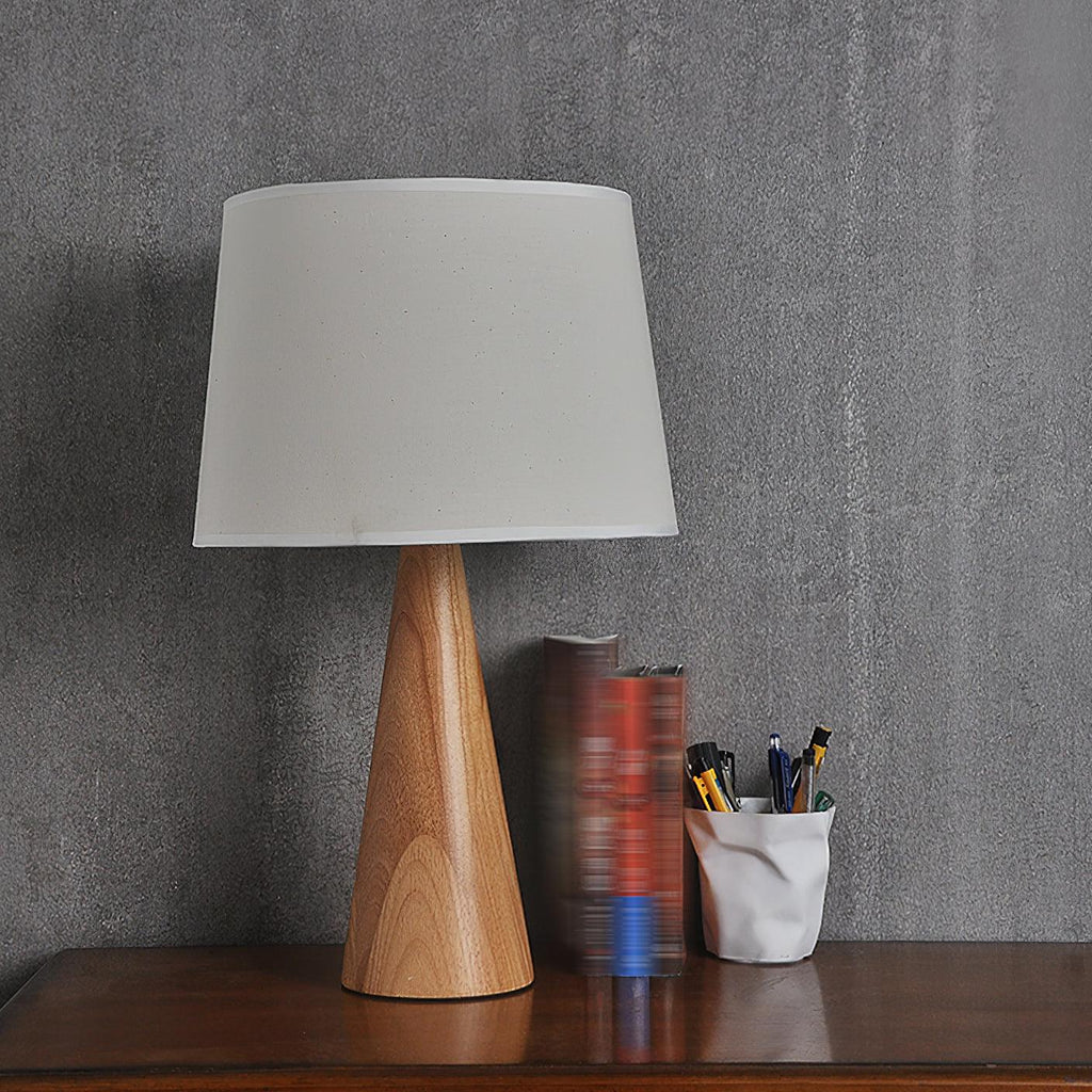 Wooden Vase Fabric Shade Table Lamp — design and interior detail 5