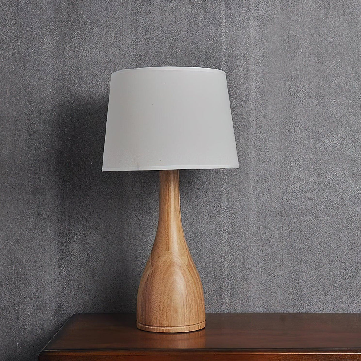 Wooden Vase Fabric Shade Table Lamp — design and interior detail 6