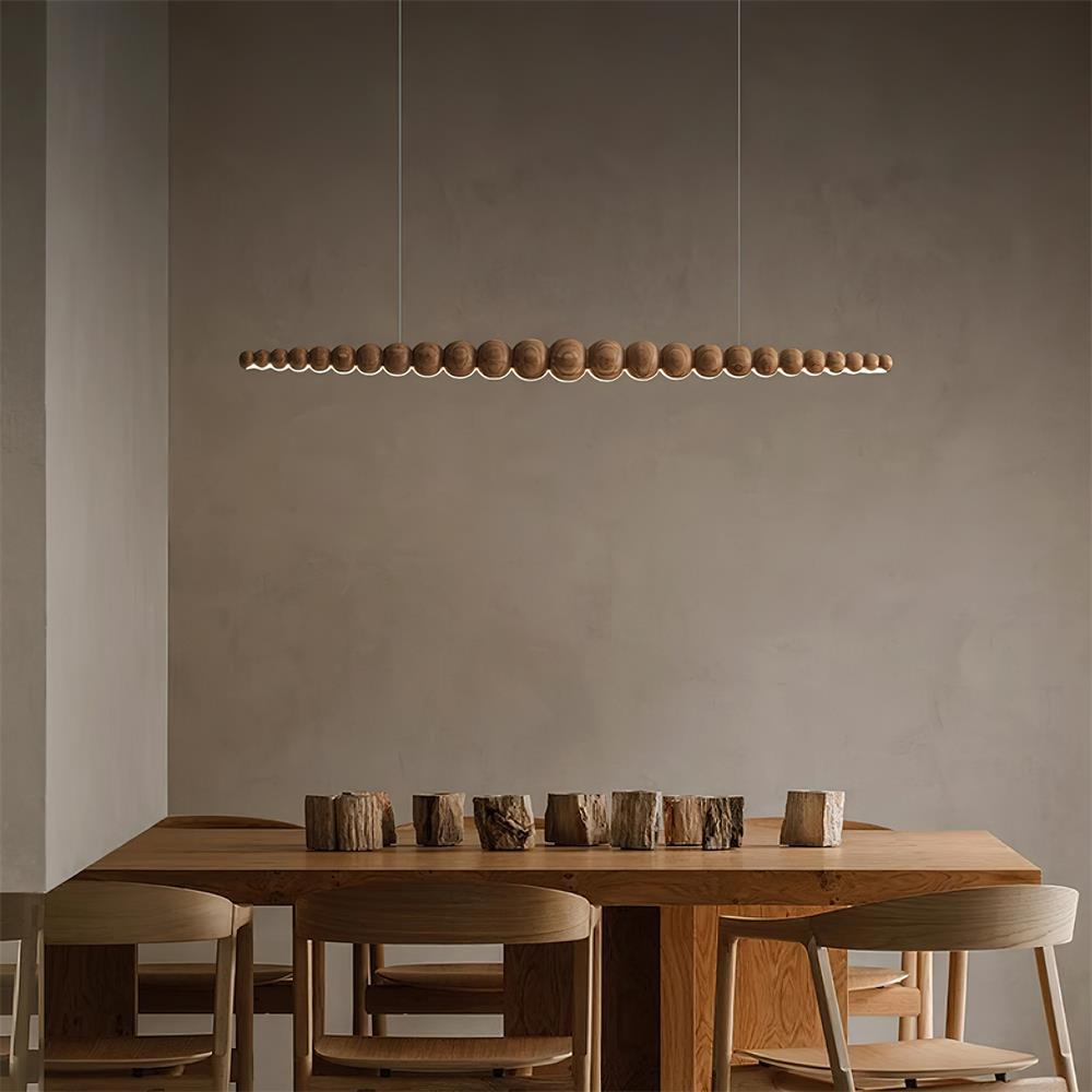 Woodline Orb Linear Wood LED Pendant Light - product view 2