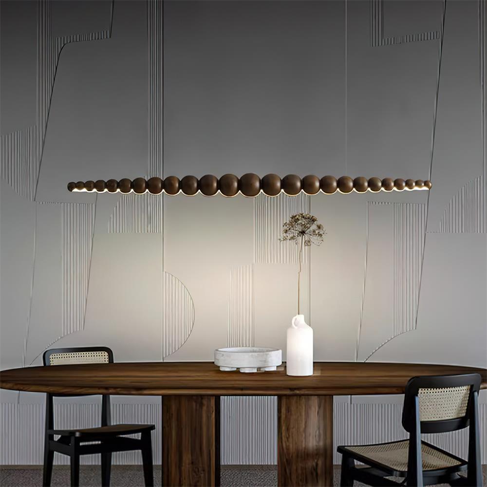 Woodline Orb Linear Wood LED Pendant Light - product view 3
