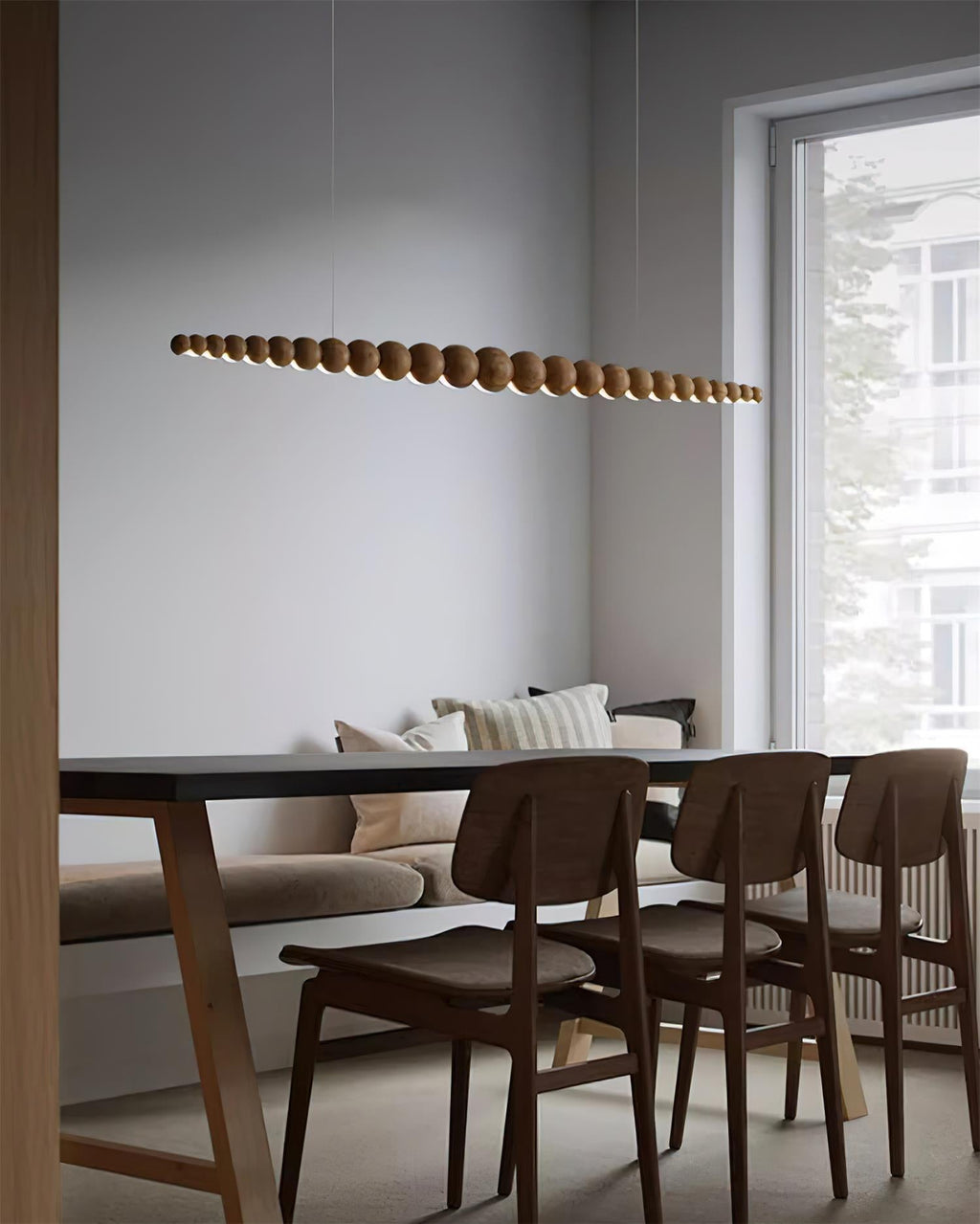 Woodline Orb Linear Wood LED Pendant Light - product view 21