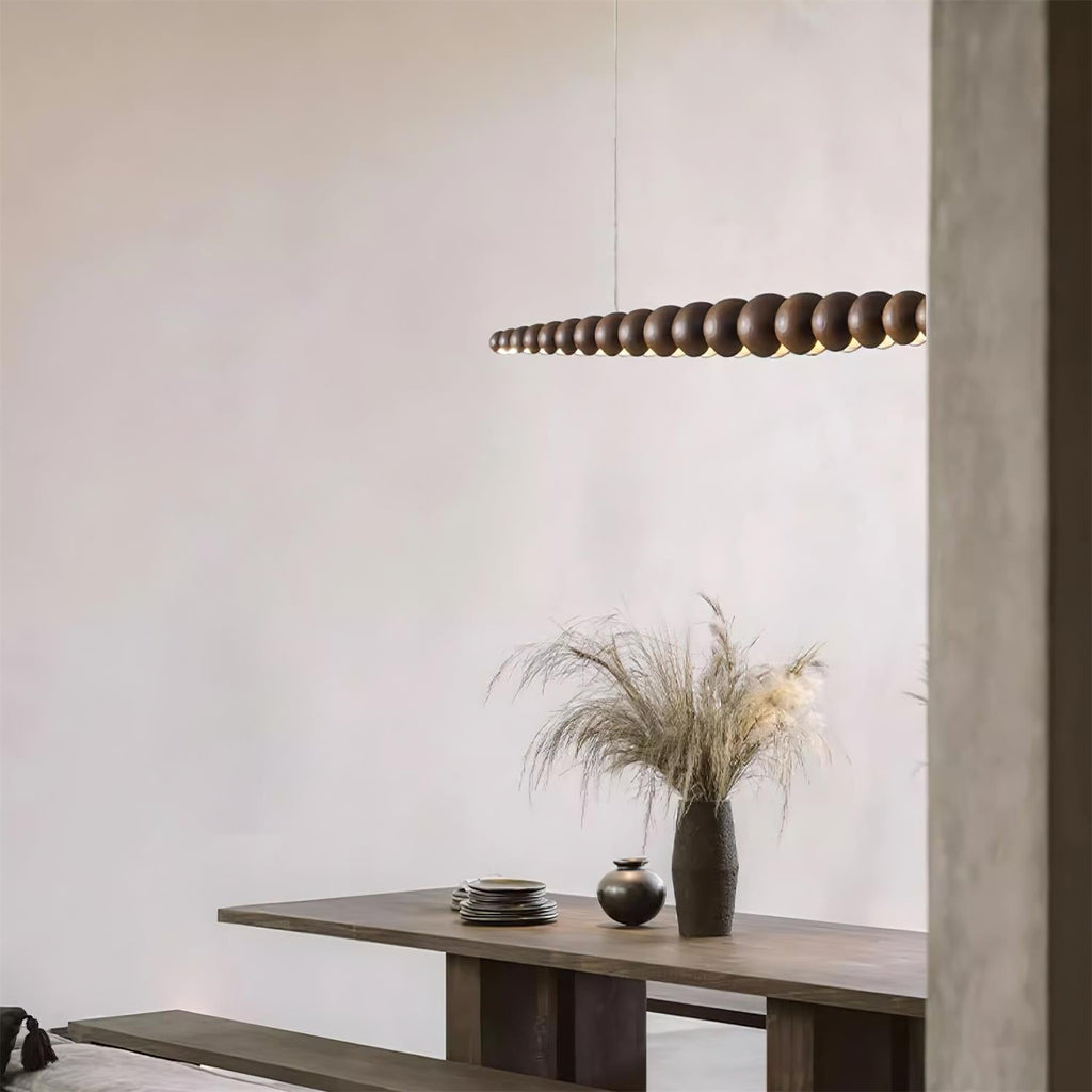 Woodline Orb Linear Wood LED Pendant Light - product view 27
