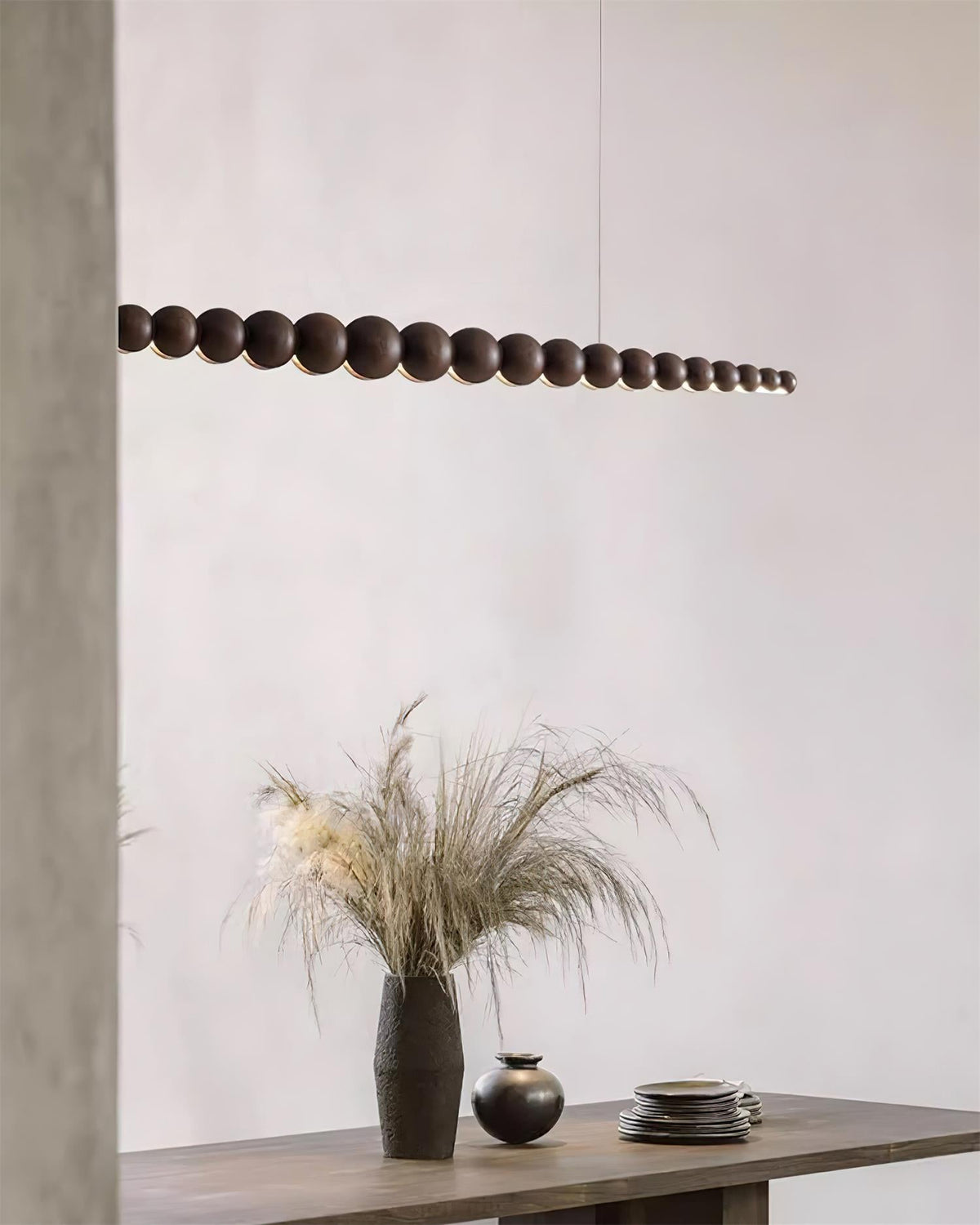 Woodline Orb Linear Wood LED Pendant Light - product view 29