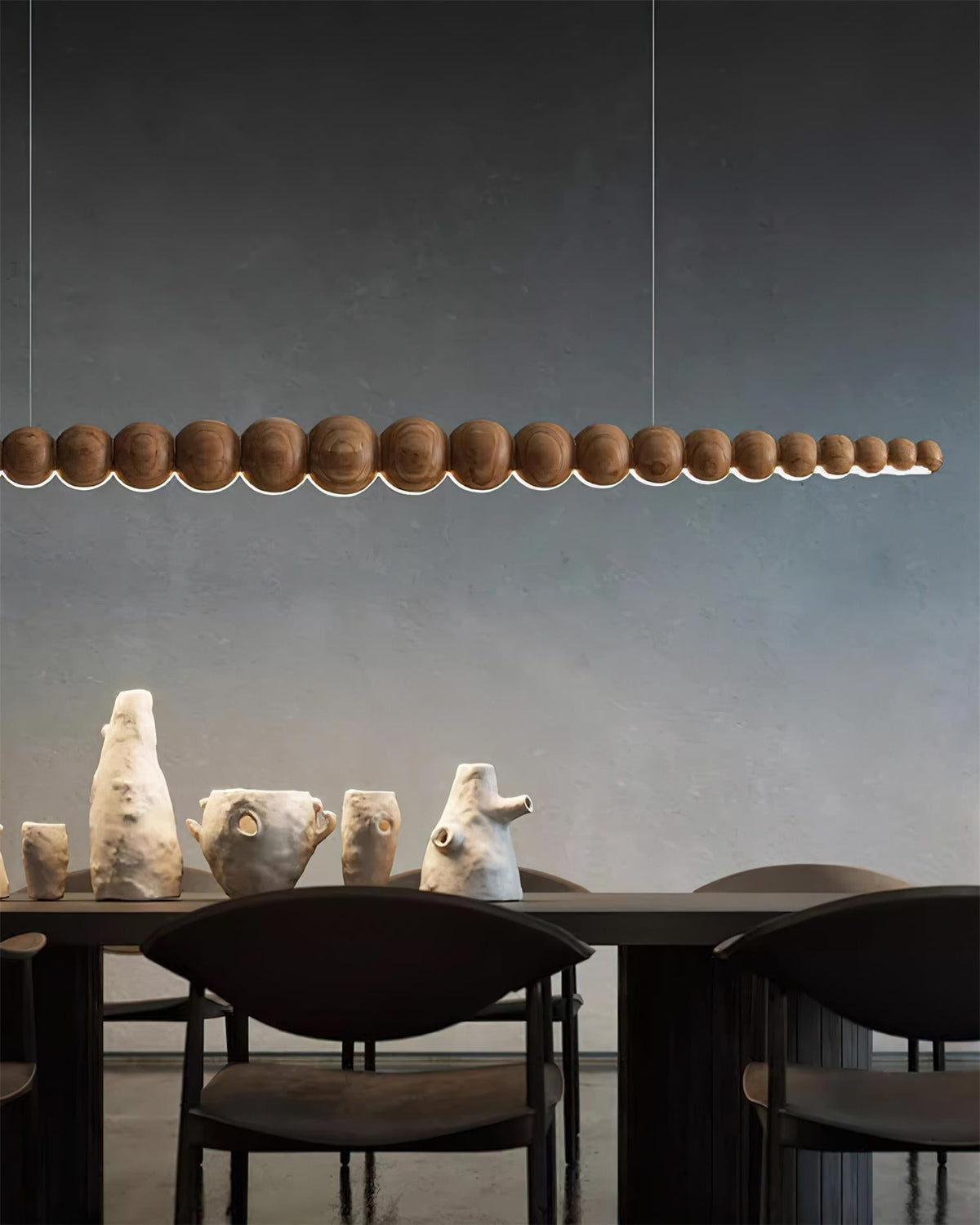 Woodline Orb Linear Wood LED Pendant Light - product view 31