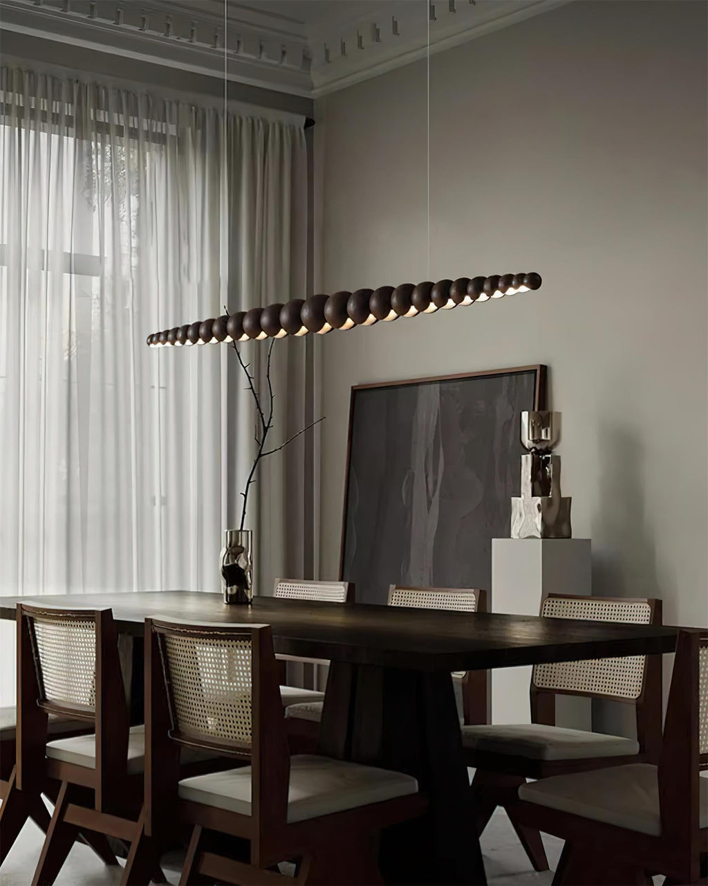 Woodline Orb Linear Wood LED Pendant Light - product view 32