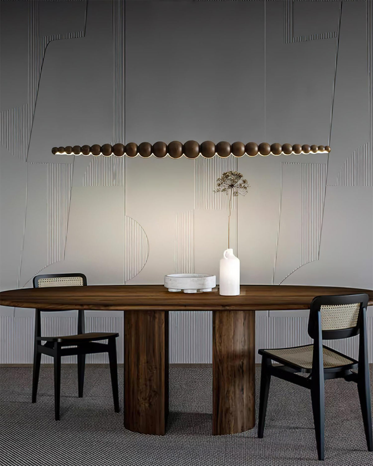 Woodline Orb Linear Wood LED Pendant Light - product view 33