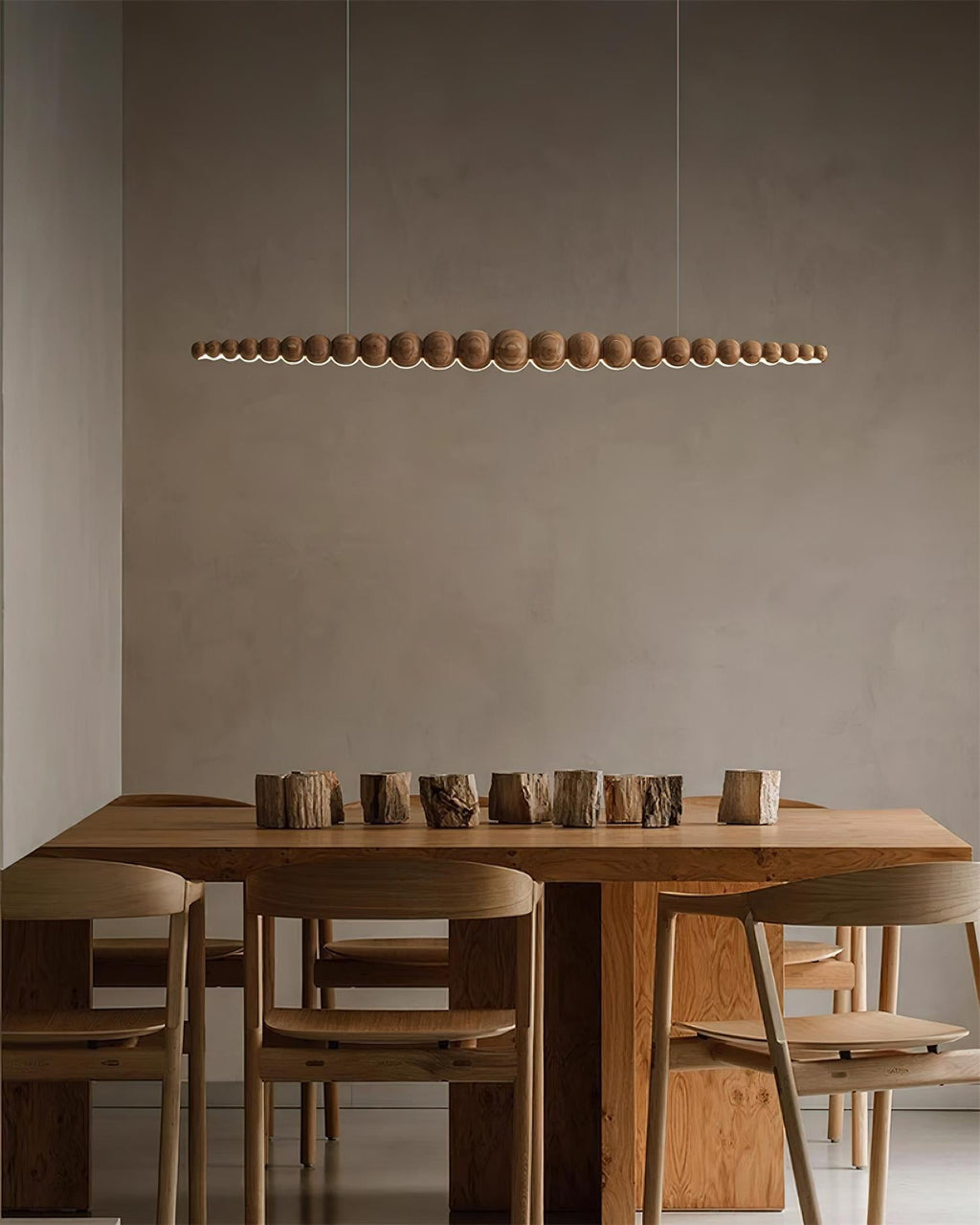 Woodline Orb Linear Wood LED Pendant Light - product view 37