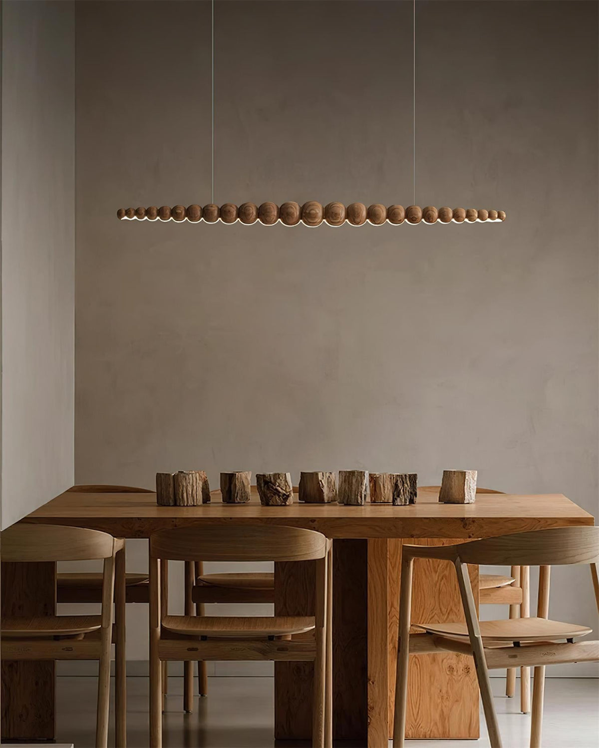 Woodline Orb Linear Wood LED Pendant Light - product view 37