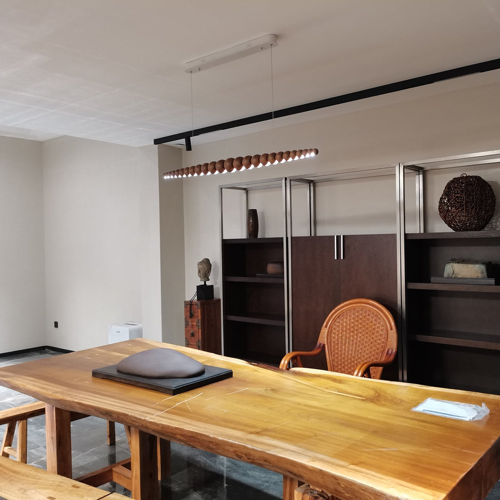 Woodline Orb Linear Wood LED Pendant Light - product view 38