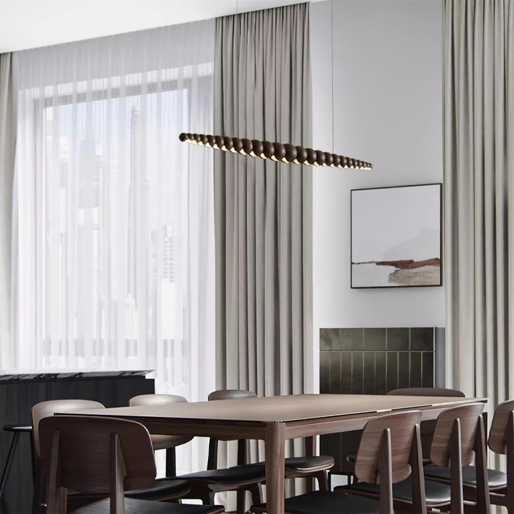 Woodline Orb Linear Wood LED Pendant Light - product view 40