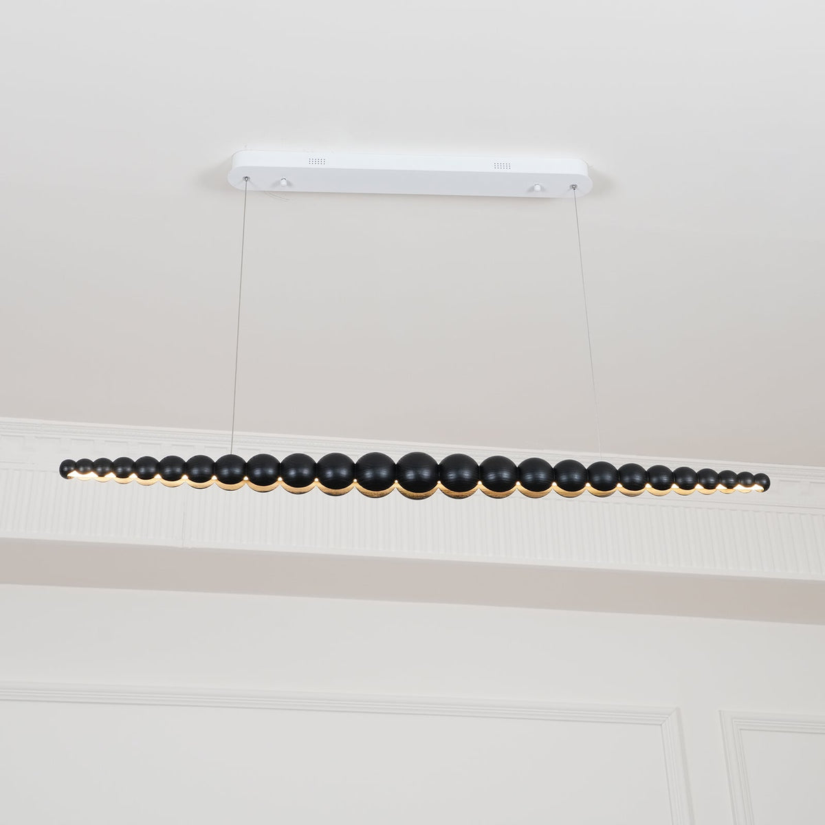 Woodline Orb Linear Wood LED Pendant Light - product view 47