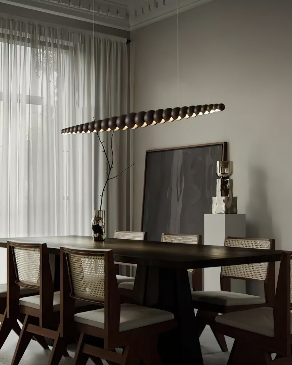 Woodline Orb Linear Wood LED Pendant Light - product view 51