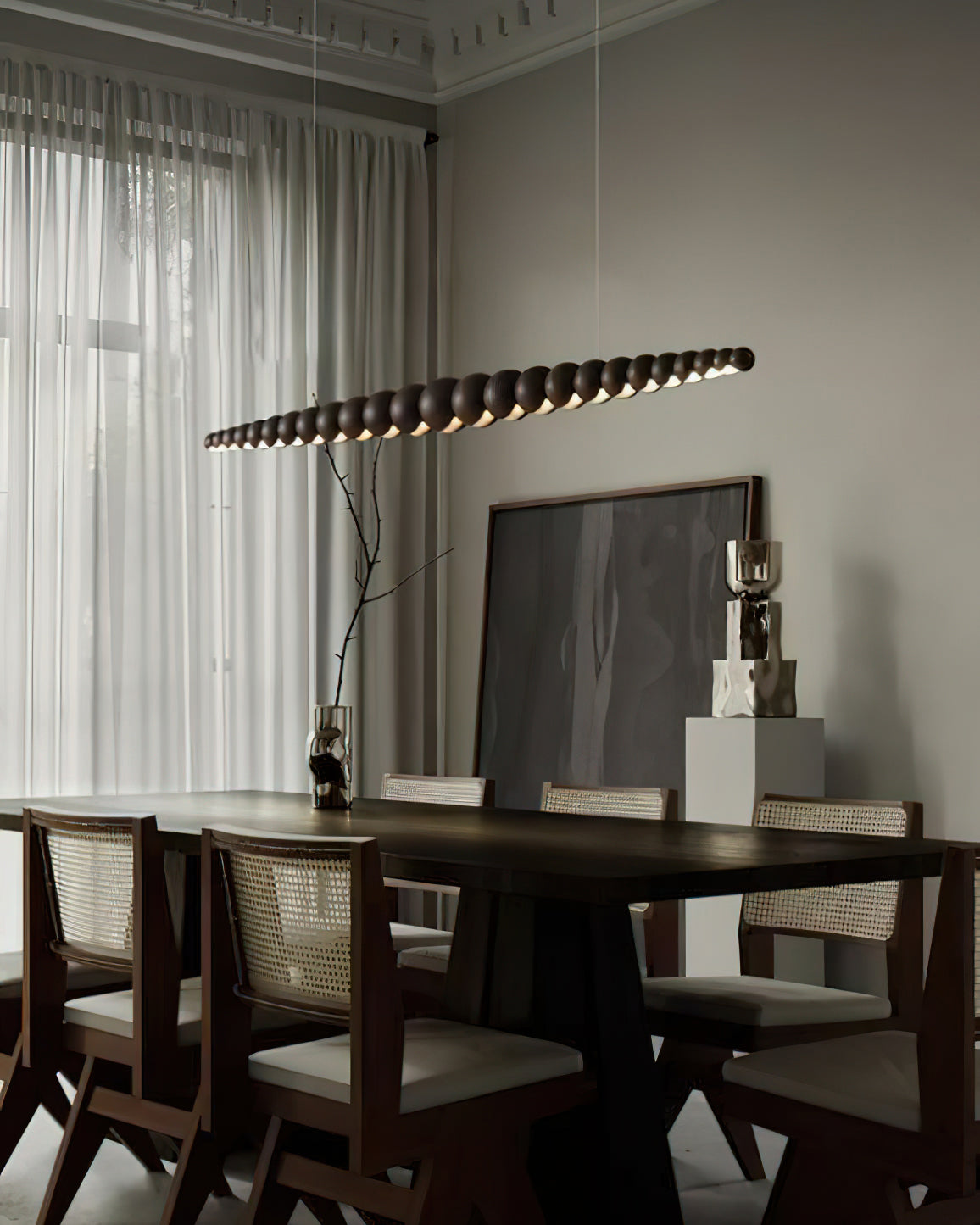Woodline Orb Linear Wood LED Pendant Light - product view 51
