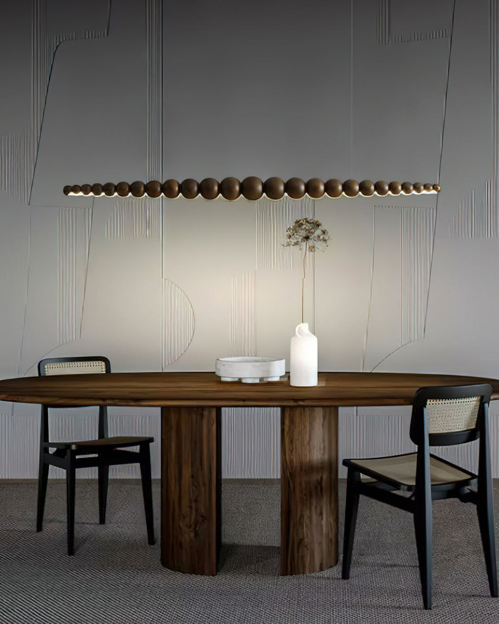 Woodline Orb Linear Wood LED Pendant Light - product view 53