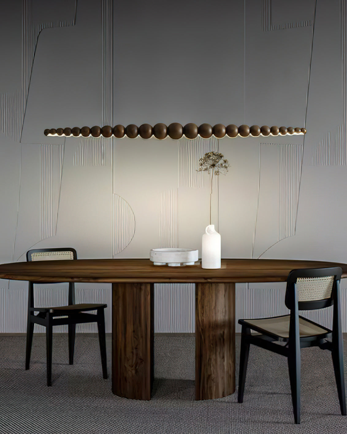 Woodline Orb Linear Wood LED Pendant Light - product view 53