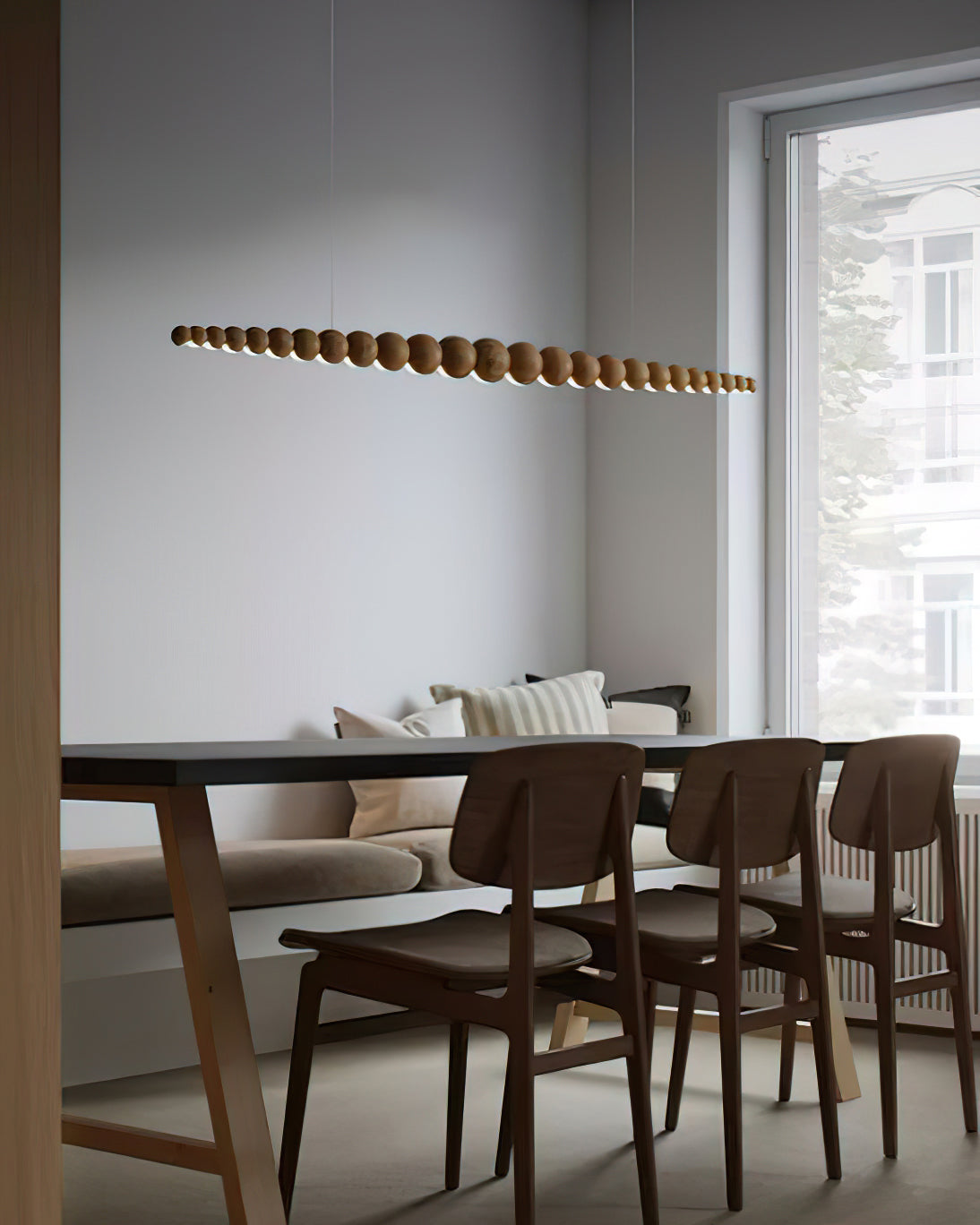 Woodline Orb Linear Wood LED Pendant Light - product view 55