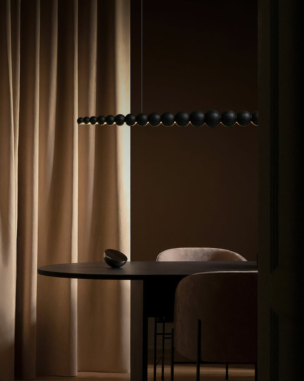 Woodline Orb Linear Wood LED Pendant Light - product view 56
