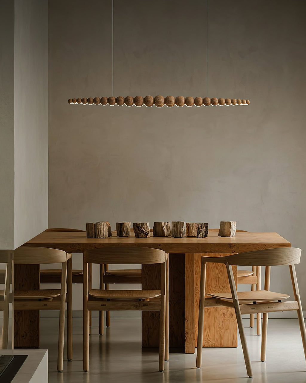 Woodline Orb Linear Wood LED Pendant Light - product view 60