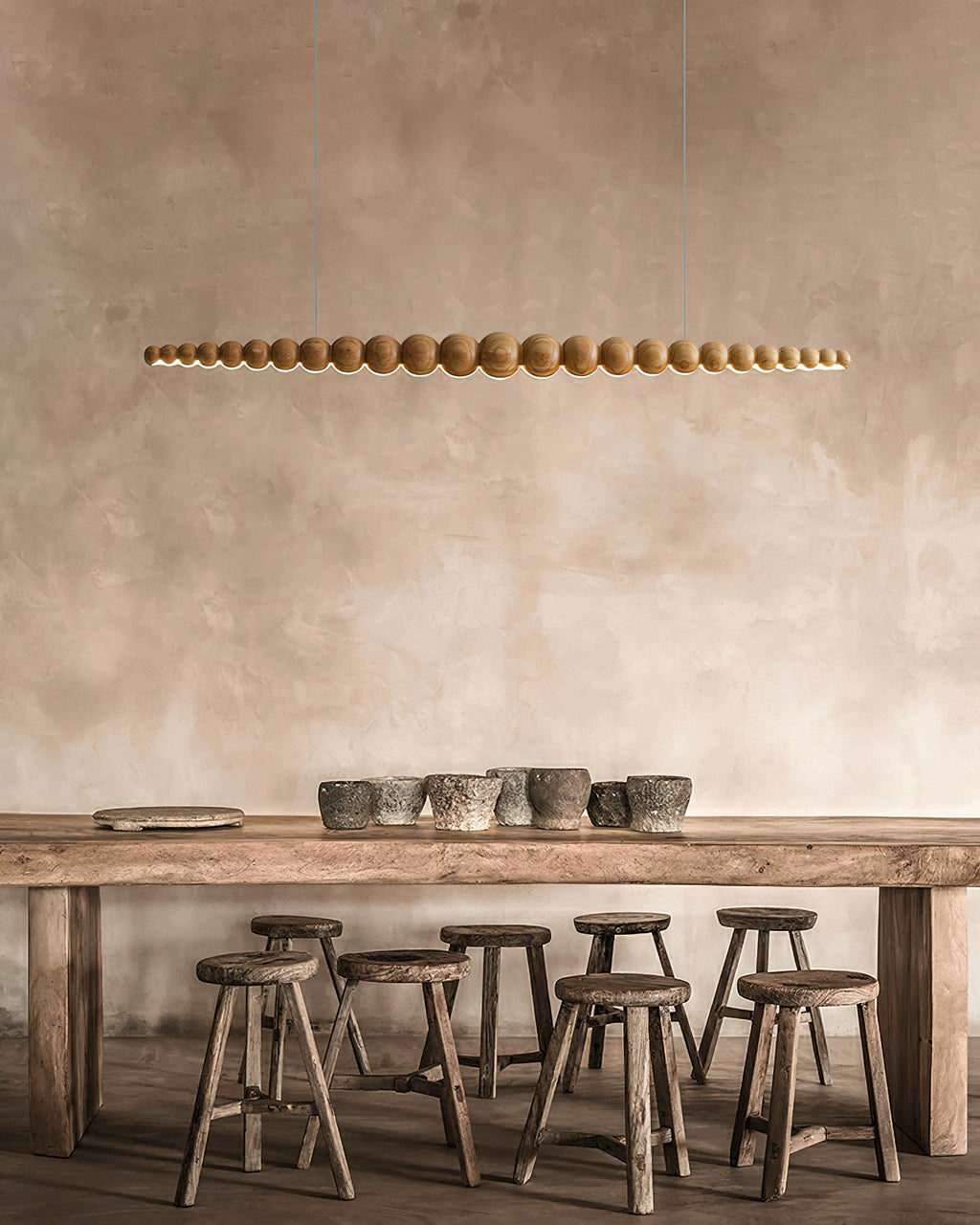 Woodline Orb Linear Wood LED Pendant Light - product view 61
