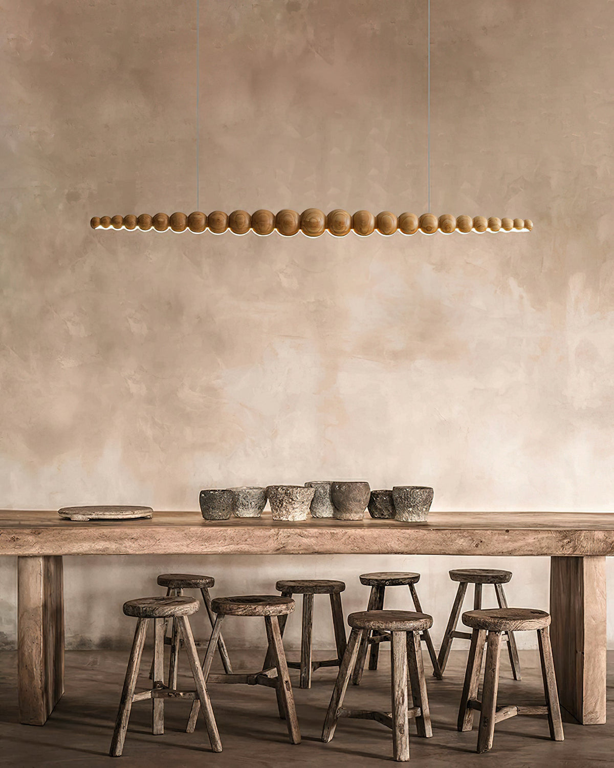 Woodline Orb Linear Wood LED Pendant Light - product view 61