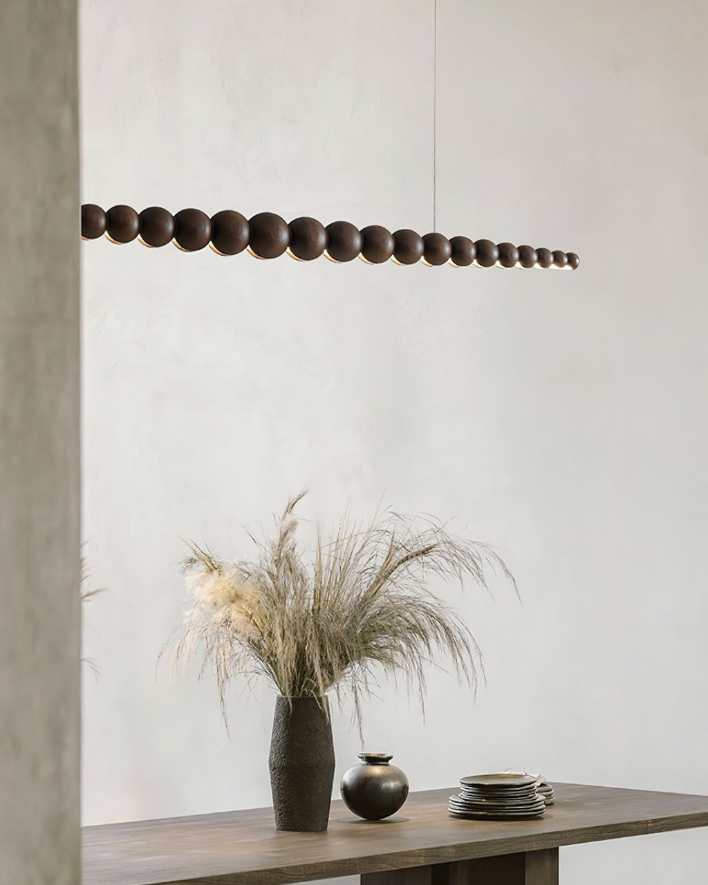 Woodline Orb Linear Wood LED Pendant Light - product view 65