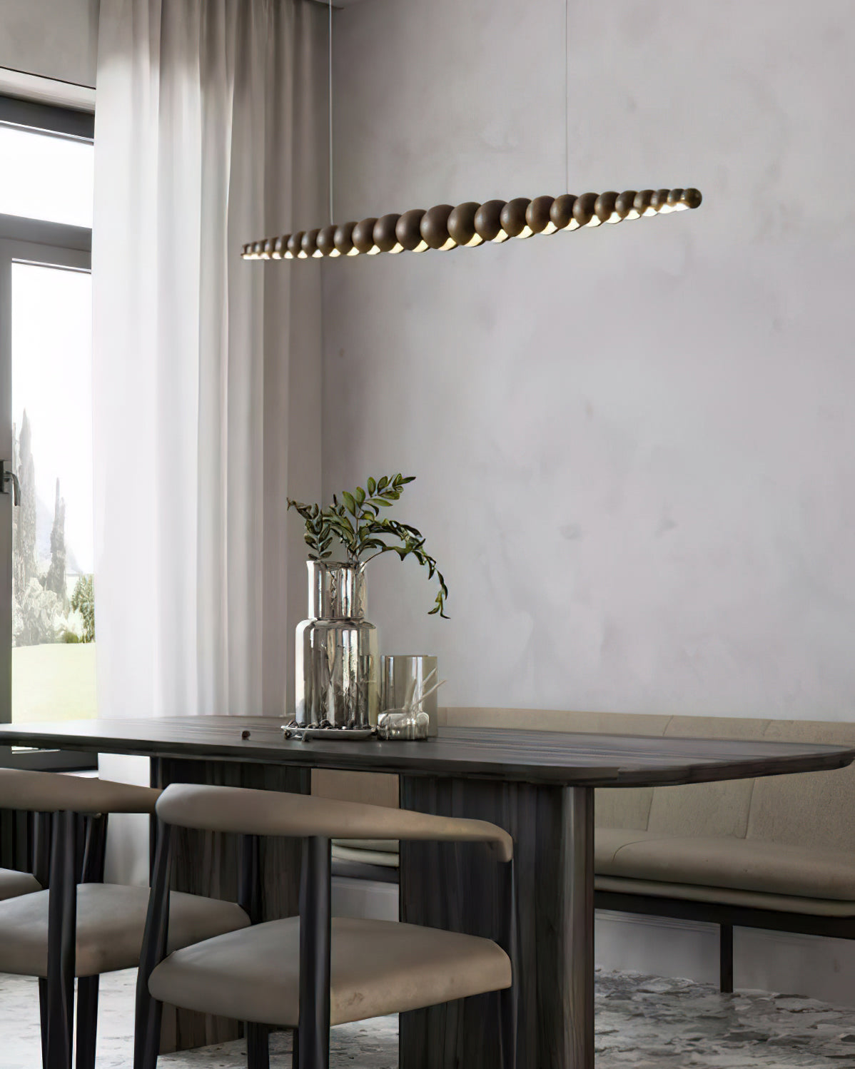 Woodline Orb Linear Wood LED Pendant Light - product view 66