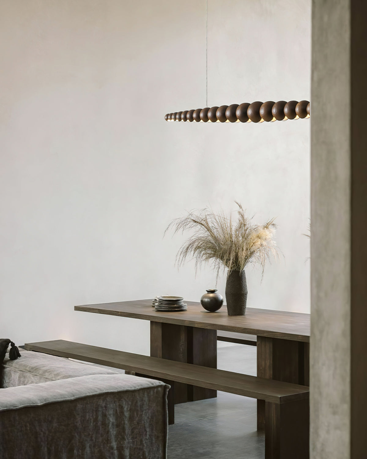 Woodline Orb Linear Wood LED Pendant Light - product view 67