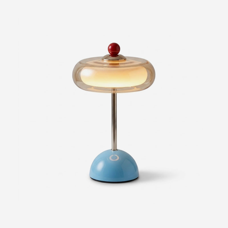 Zarela Amber Glass Rechargeable Table Lamp — product view