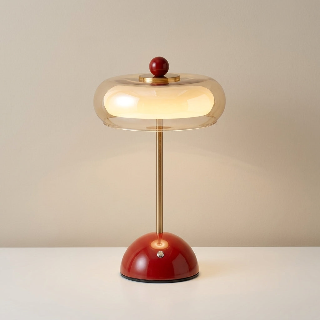 Zarela Amber Glass Rechargeable Table Lamp — product, finish and specification view 10