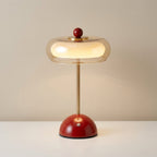 Zarela Amber Glass Rechargeable Table Lamp — product, finish and specification view 10