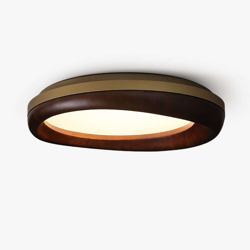 Zenova Round Wood LED Ceiling Light - product view 1