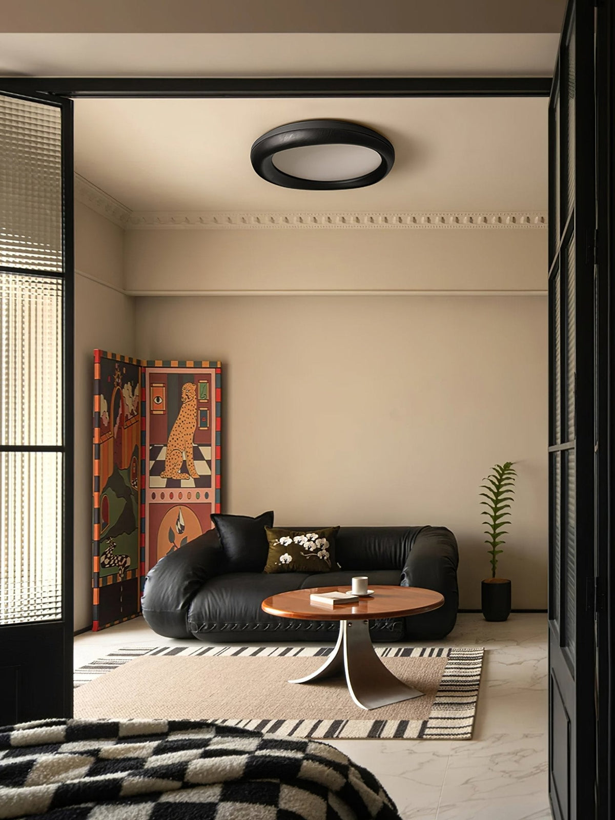 Zenova Round Wood LED Ceiling Light - product view 11